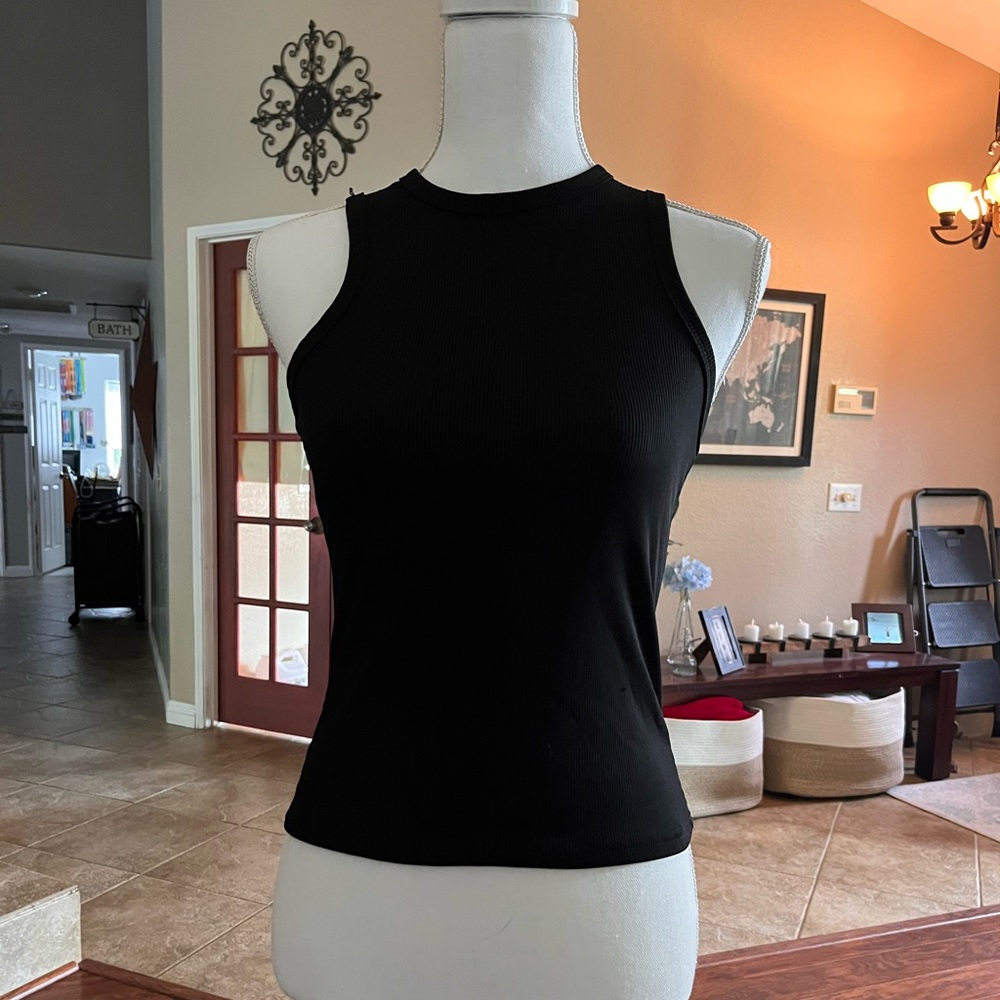 Ribbed tank top black